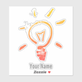 Pegatina Bombilla de luz retro bombilla eléctrica inteligen