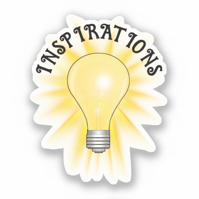 Pegatina Bombilla luminosa de Idea brillante (Anverso)