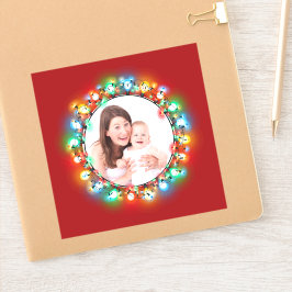 Pegatina Bombillas de luz navideña de Navidades de fotograf