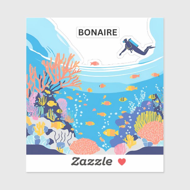 Pegatina Bonaire nature wonderland (Hoja)