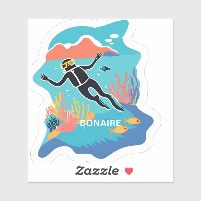 Pegatina Bonaire una isla feliz (Hoja)
