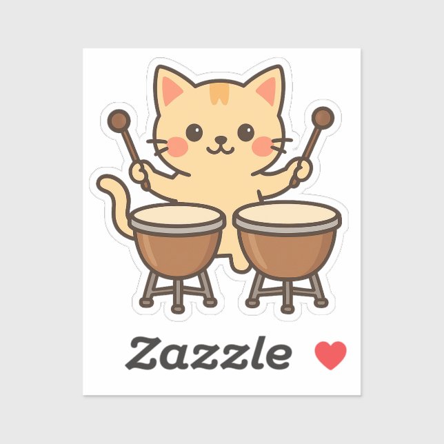 Pegatina Bongo Cat Rhythm Beats (Hoja)