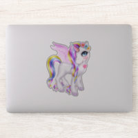 Bonita unicornio con barro arco iris y cola
