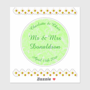 Pegatina Bonito Boda Primavera Flor de Apple y manzanas