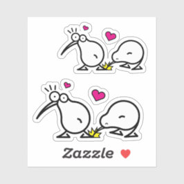 Pegatina Bonito doodle de la pareja Kiwi