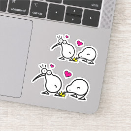 Pegatina Bonito doodle de la pareja Kiwi
