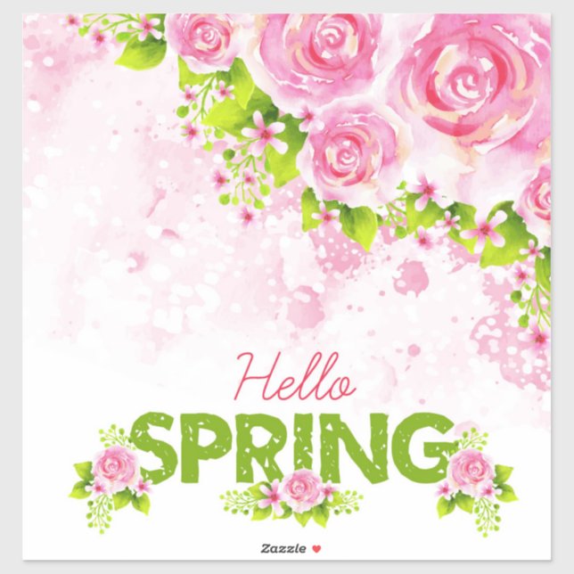 Pegatina Bonito Floral Hello Spring (Hoja)