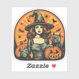Pegatina Bonito Ginger Witch Halloween