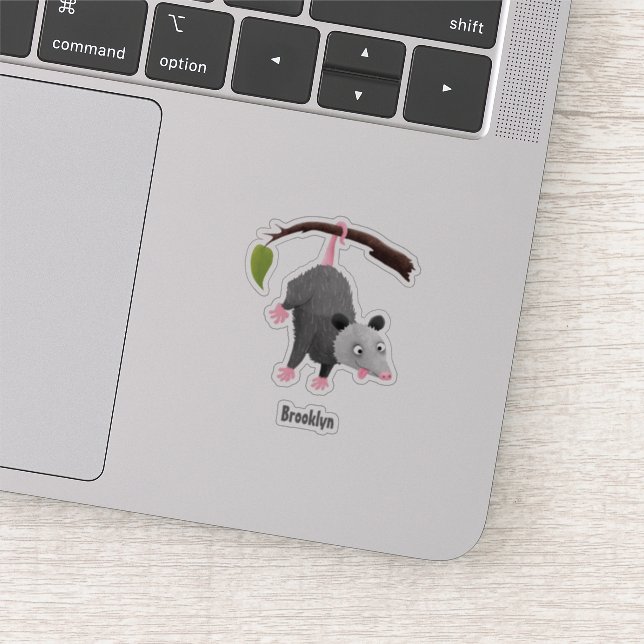 Pegatina Bonito opossum colgando de un personalizado de suc (Detalle)