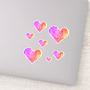 Pegatina Bonito Pastel Rainbow Love heart Swirl