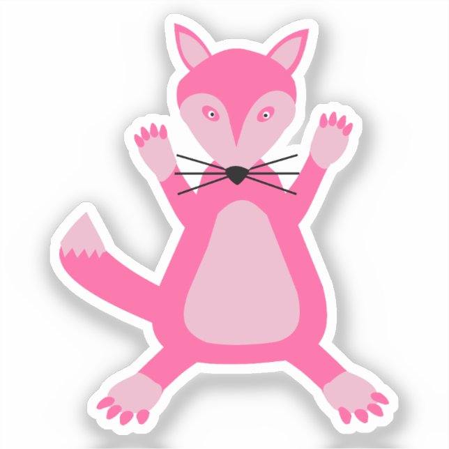Pegatina Bonito Pink Baby Fox (Anverso)