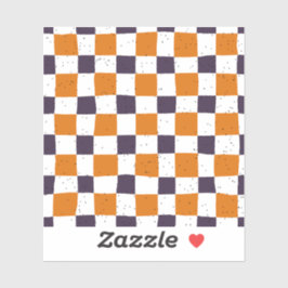 Pegatina Bonito retro gingham Naranja Purple scrapboook