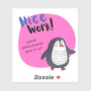 Pegatina Bonito trabajo Escuela de Pingüinos Pequeña talla