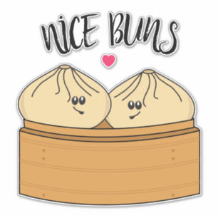 Pegatina Bonitos Buns Cheeky Chat Up Dumpling Food Pun