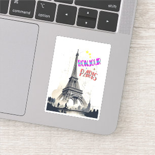 Pegatina Bonjour Colorful Paris