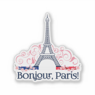 Pegatina Bonjour Paris Cute Paris Design