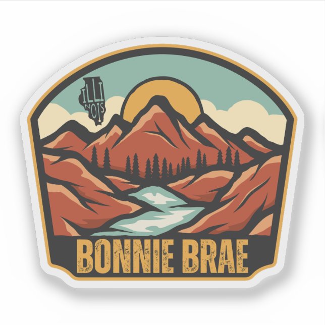 Pegatina Bonnie Brae, Illinois  (Anverso)