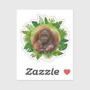 Pegatina Bono de familia de Orangutan