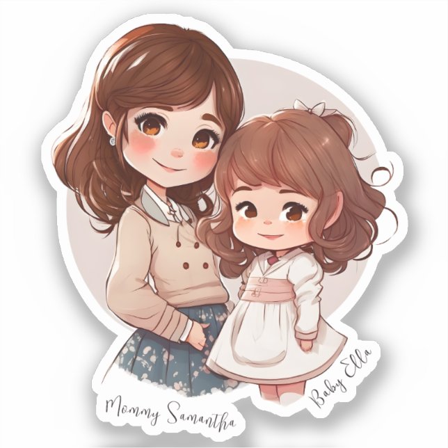 Pegatina Bono de mamá y hija Adorable (4) (Anverso)