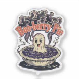 Pegatina Boo-berry Pie Funny Halloween Blueberry Pun