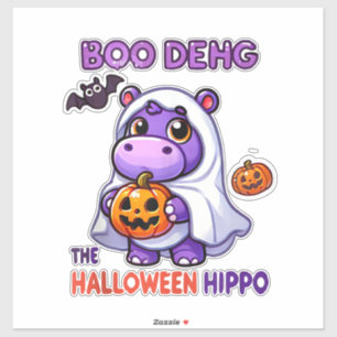 Pegatina Boo Deng The Halloween Hippo Cute Bouncy Pig Costu