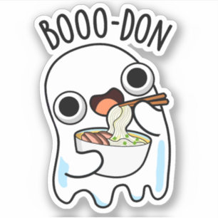 Pegatina Boo-don Funny Ghost Udon Pun