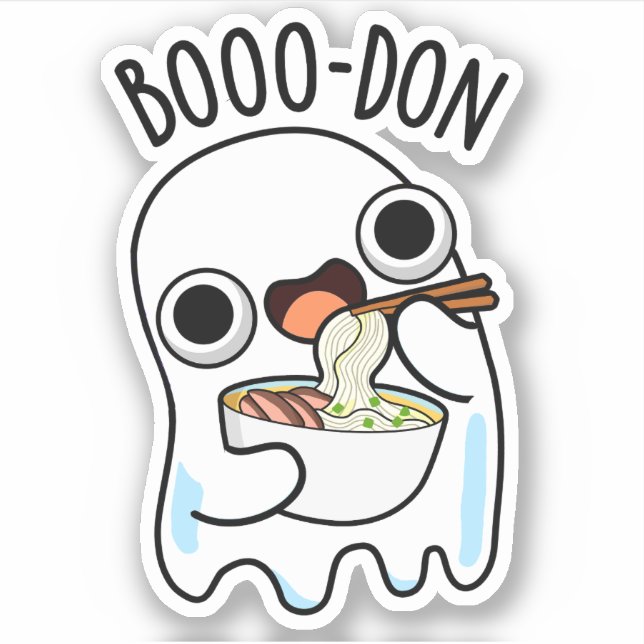 Pegatina Boo-don Funny Ghost Udon Pun (Anverso)