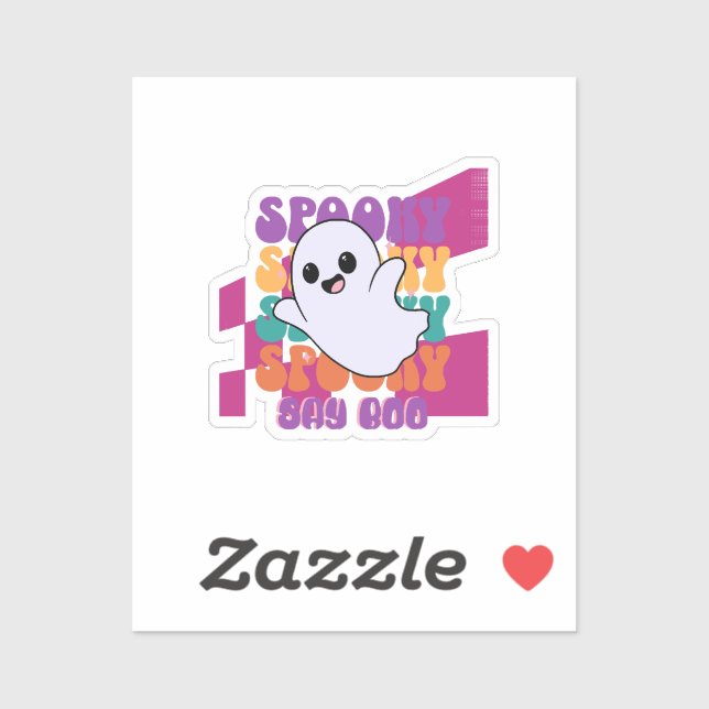 Pegatina Boo Espeluznante (Hoja)