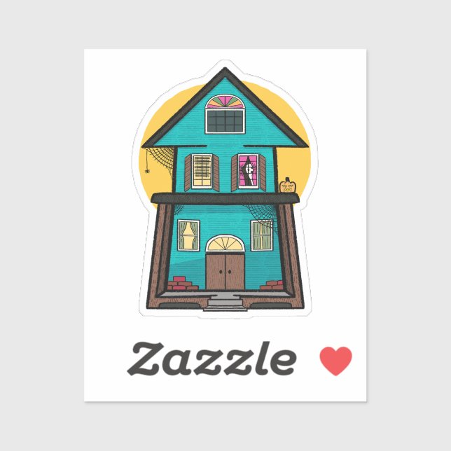 Pegatina ¿Boo está ahí? Casa embrujada (Hoja)