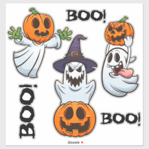 Pegatina ¡BOO! Fantasmas con Calabazas Caos de Dibujos Anim