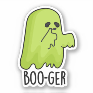 Pegatina Boo ger Gracioso Booger de Halloween Ghost Pun