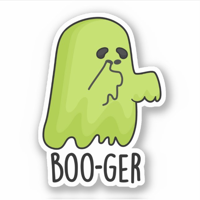 Pegatina Boo ger Gracioso Booger de Halloween Ghost Pun (Anverso)