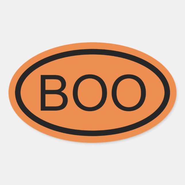 Pegatina Boo Halloween Oval (Anverso)