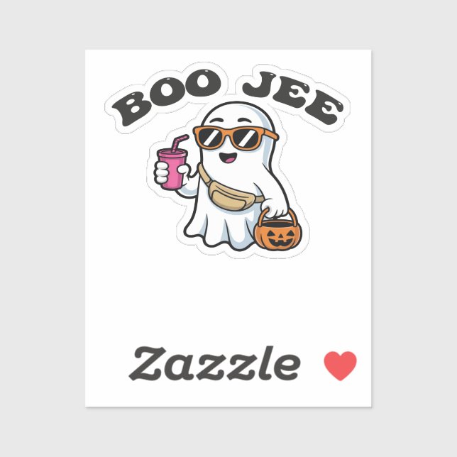Pegatina BOO-JEE Ghost – Funny Boujee Halloween Design (Hoja)