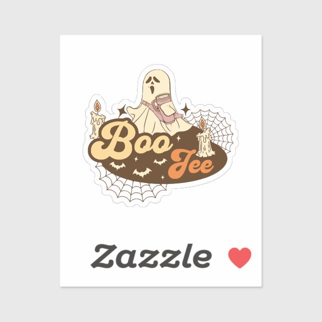 Pegatina Boo-Jee Ghost Halloween divertido (Hoja)