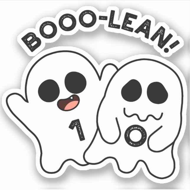 Pegatina Boo-lean Gracioso PC Ghost Boolean Pun (Anverso)