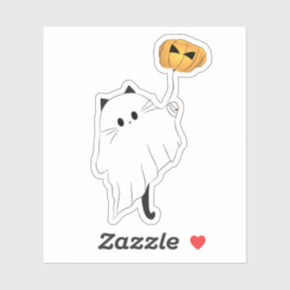 Pegatina Boo lindo de Halloween con globo de calabaza