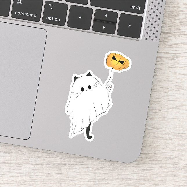 Pegatina Boo lindo de Halloween con globo de calabaza (Detalle)