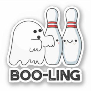 Pegatina Boo-ling Funny Halloween Bowling Ghost Pun