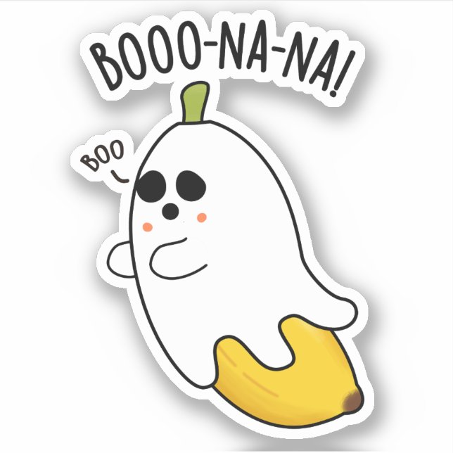 Pegatina Boo-nana Funny Ghost Banana Pun (Anverso)