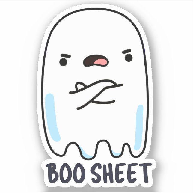 Pegatina Boo Sheet Funny Halloween Ghost Pun (Anverso)