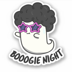 Pegatina Boogie Night Cute Halloween Disco Ghost Pun Sticke