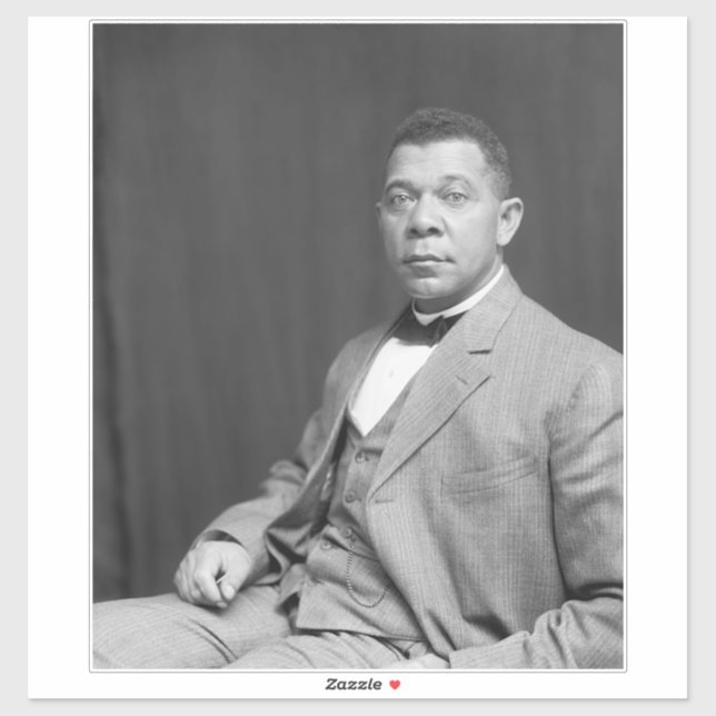 Pegatina Booker Taliaferro Washington: Educador Negro (Hoja)