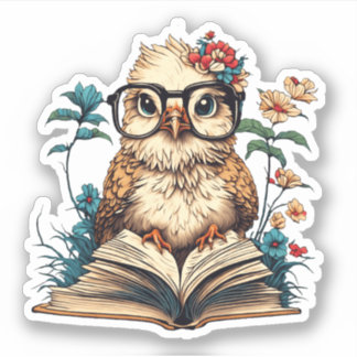 Pegatina Bookish Bird