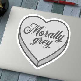 Pegatina Bookish Candy heart - Moral Grey