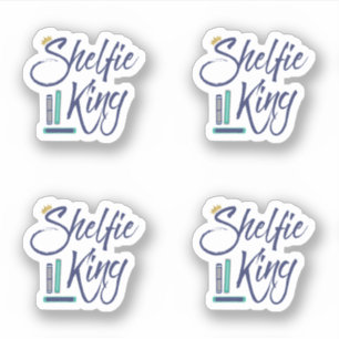 Pegatina Booklover Shelfie King