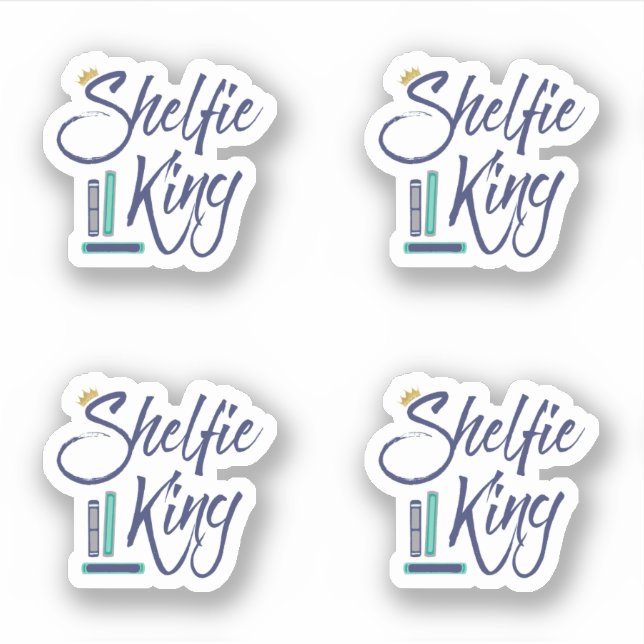 Pegatina Booklover Shelfie King (Anverso)
