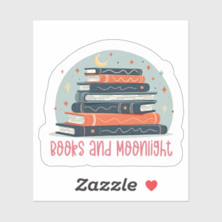 Pegatina Books and Moonlight Sticker
