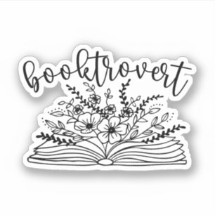 Pegatina Booktrovert, Book Lover, Bookworm
