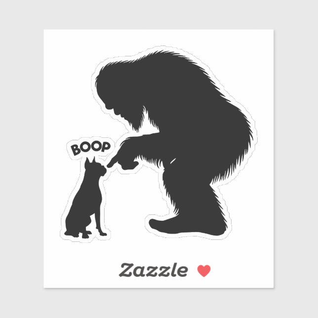 Pegatina Boop bigfoot Sasquatch Boxer (Hoja)